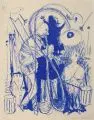 Claus Weidensdorfer, Posaunist, Farboffsetlithografien auf grauem bzw. chamoisfarbenem Bütten