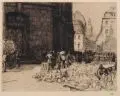 Walter Zeising, Topfmarkt (an der Frauenkirche), 1910, Radierung auf Bütten