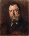 Kálmán Déri, Portrait eines bärtigen Mannes, 1885, Öl auf Malpappe auf Holz