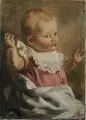 Eduard Bischoff, Kinderbildnis der Beate Müller-Blattau, 1946, Öl auf Hartfaser