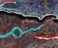 Rainer Bonar, Ohne Titel, 1990, Mischtechnik mit Zement auf textilem Bildträger