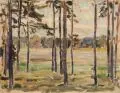Rudolf Treuter, Zwei märkische Landschaftsdarstellungen, 1916, Öl auf Papier, jeweils signiert "Rud