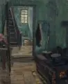 Albert Wigand, Interieur mit Holztreppe