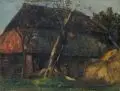 Hans Zimmermann, Westfäl.[isches] Bauerngehöft, Öl auf leichtem Karton, auf kräftige Malpappe aufgezogen