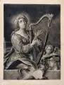 Johann Elias Ridinger, S. Cecilia, Schabkunstblatt auf "WANGEN"-Bütten