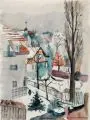 Elisabeth Ahnert, Stadtlandschaft im Winter, 1926, Aquarell über Graphit auf festem Bütten