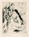 Josef Eberz, Verführer, 1919, Kaltnadelradierung auf feinem Velin