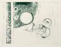 Godwin Ekhard, Movimento, 1969, Aquatintaradierung in Grün auf Bütten