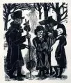 Wilhelm Grimm, Teufelsgeige, 1984, Holzschnitt auf Japan