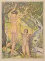 Ludwig von Hofmann, Reife Früchte, 1916, Farblithographie auf chamoisfarbenem Velin