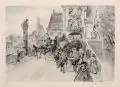 Paul Paeschke, Rathausbrücke in Bamberg. Anfang 20. Jh, Kaltnadelradierung mit Tonplatte auf kräftigem Papier
