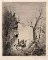 Magnus Herbert Zeller, Liegende Frauen am See. / Zwei Reiter. Mitte 20. Jh, Radierungen