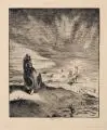 Gustav Wolf, Landschaft mit Fabelwesen. Wohl 1940er Jahre, Kaltnadelradierung auf Kupferdruckpapier