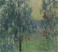 Baumbestandene Landschaft. 2. H. 20. Jh by Friedrich Eisel, Öl auf Leinwand, auf Hartfaserplatte maroufliert, offered Sep 2016