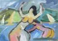Miklós Németh, Akte am Wasser, 1977, Öl auf Pappe