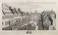 Jacques Philippe Le bas, Representation du Faubourg de Saverne, de la Ville de Strasbourg (Einzug Ludwigs XV.), 1744, Radierung und Kupferstich auf kräftigem Kupferdruckpapier