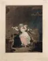 Louis-Philibert Debucourt, La Rose mal défendue, 1791, Aquatinta und Kupferstich auf Bütten, teils "à la poupée" eingefärbt, teils nachträglich koloriert
