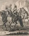 Georg Philipp Rugendas the Elder, et al., Vier Reiterdarstellungen, Um 1700, Radierungen, teils mit Kupferstich auf Bütten