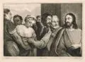 Christus und die Ehebrecherin by Jan van Troyen, 1651-1660, Radierung und Kupferstich auf Bütten nach Tizians berühmten Gemälde im Kunsthistorischen Museum in Wien, offered Sep 2016