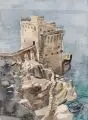 Kurt Bunge, Mediterrane Küstenlandschaft mit Festung