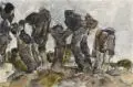 Christian Hasse, Alte Weiden, 1980, Aquarell auf kräftigem Japan
