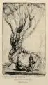 Josef Hegenbarth, Salambo, 1922, Kaltnadelradierung auf wolkigem, gelblichen Bütten