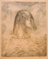 Frans Minnaert, Fabeltier. 2. H. 20. Jh, Farblithographie auf Karton