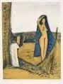 Stefan Plenkers, Akt am Fischerstrand, 1976, Farblithographie über Monotypie (?) auf Velin