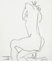 Werner Schellenberg, Fünf weibliche Aktdarstellungen. 1991 -1995, Bleistiftzeichnungen und eine Kohlestiftzeichnung auf kräftigem Papier