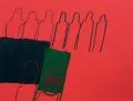 Frank Tausend, Ohne Titel, 1996, Ölkreide auf farbigem Karton