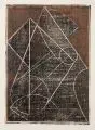 Inge Thiess-Böttner, Komposition mit geometrischen Formen, 1983, Farblinolschnitt auf feinem Papier, an den o