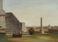 (zugeschr.), Blick auf Santa Maria di Loreto in Rom by Heinrich Reinhold, 1824, Öl auf Papier, auf Leinwand montiert, offered Jun 2016