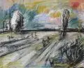 Peter Koch, In Mecklenburg, 2006, Mischtechnik (Acryl und farbige Kreiden) auf Zeichenkarton