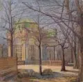 Reinhold Rehm, Zwinger Wallpavillon, 1928, Öl auf grober Leinwand