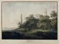 Franz Hegi, Breggia au Lago di Como, Farbaquatinta, partiell handkoloriert, auf Bütten