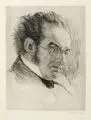 Karl Konrad Bauer, Vier Portraits. / Hans Bauer, Portrait, Um 1900, Radierungen