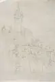 August Leopold Venus, Nürnberg, Bleistiftzeichnung auf dünnem Papier