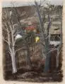 Karl Bellmann, Blick auf den Loschwitzer Elbhang, 1965, Farbige Pastellkreide