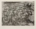 Paul Gangolf, Tom Mix (Mexikanische Reiter), 1928, Radierung mit Vernis mou