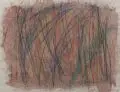 Bernd Hahn, Komposition mit Schwüngen, 1986, Aquarell und farbige Kreiden auf grauem Bütten