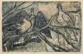 Erhard Hippold, Wildtauben, 1963, Farblithographie auf chamoisfarbenem Velin