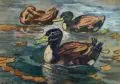 Artur Moritz, Drei Enten. 1. H. 20. Jh, Aquarell auf Malpappe