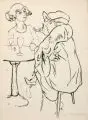Rudolf Schlichter, Im Café, 1923, Lithographie auf feinem Bütten