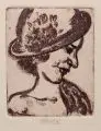 Jürgen Wenzel, Liegender weiblicher Akt mit Strümpfen/ Dame mit Hut im Profil, 1996/1997, Farbaquatintaradierungen auf Bütten. "Akt" unterhalb der Darstellung re. in Blei signiert "Wenzel" und datiert, li. nummeriert "158/200". "Dame" unterhalb der D