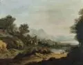 Johann Christian Vollerdt, Weite Ideallandschaft mit Fluß und Ruine