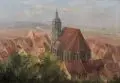 Georg Bernkopf, Blick von Schloß Sonnenstein über Pirnaer Altstadt, 1924, Öl auf Leinwand