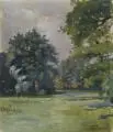 Max Handrick, Dresden - Großer Garten. Anfang 20. Jh, Öl auf Malpappe, vollständig auf Karton montiert