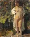 Paul Paede, Mädchen mit Badetuch, 1919, Öl auf Leinwand