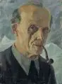 Alfred Schütze, Selbst, 1950, Öl auf Malpappe