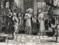 Adriaen Collaert, Christus vor Pilatus. 1585- 1586, Kupferstich auf Bütten